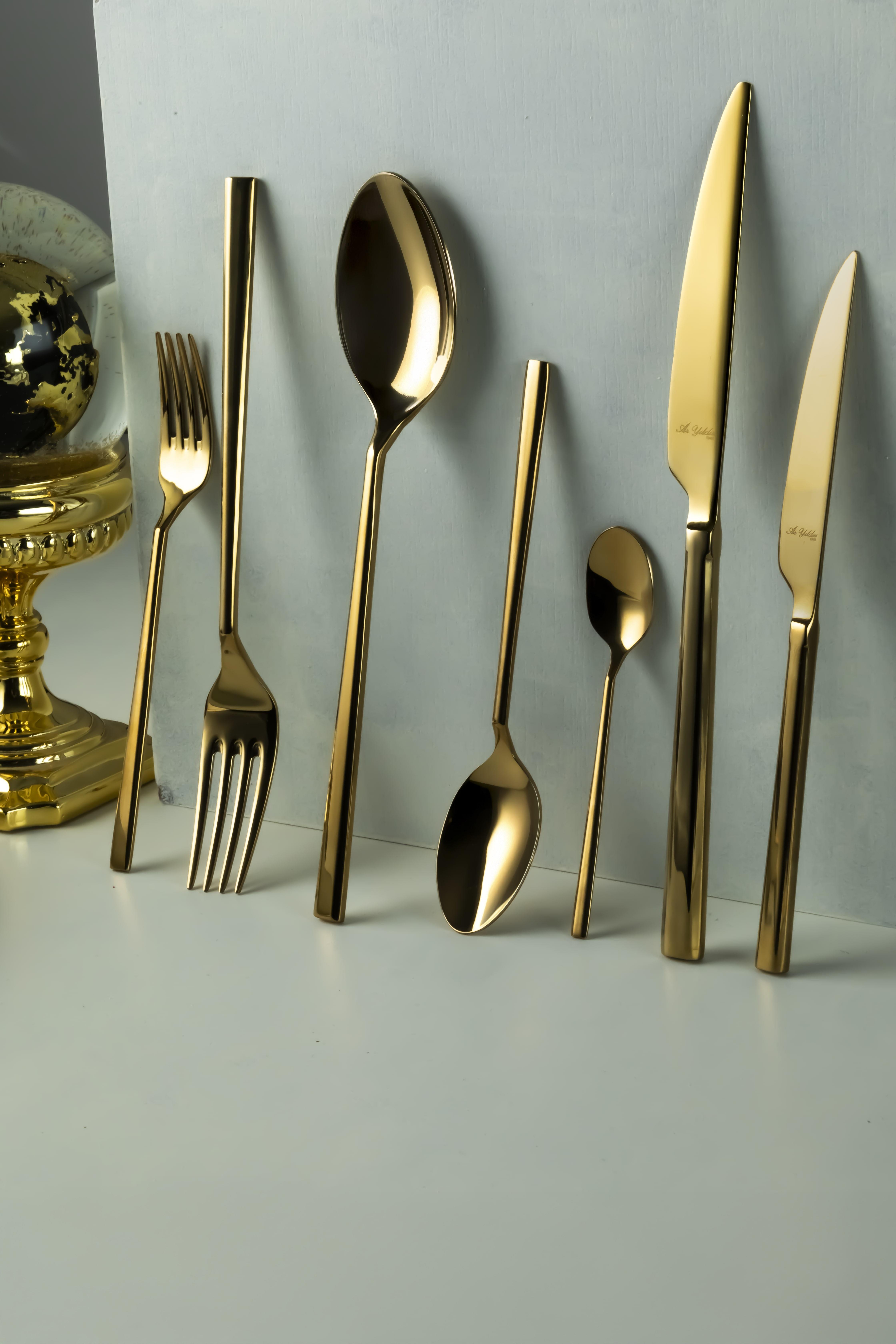 Aryıldız De Luxe S Gold Pvd 89 Parça Altın Çatal Kaşık Bıçak Takımı 