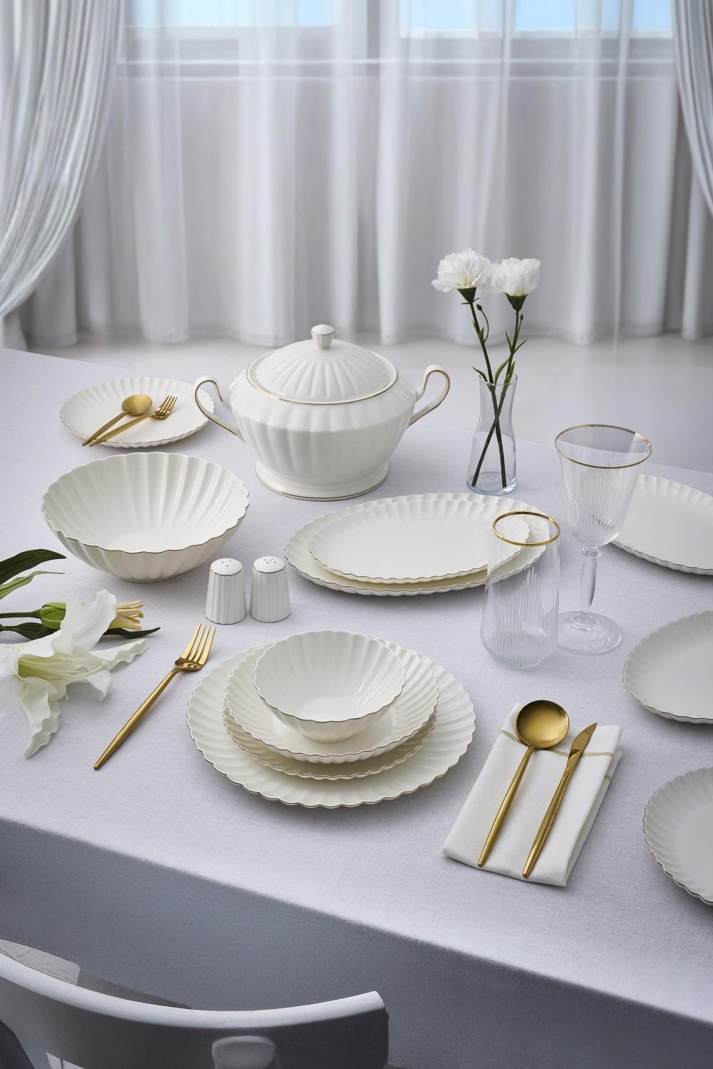 Aryıldız Sintra Gold 60 Parça Porselen Yemek Takımı Ar255469 