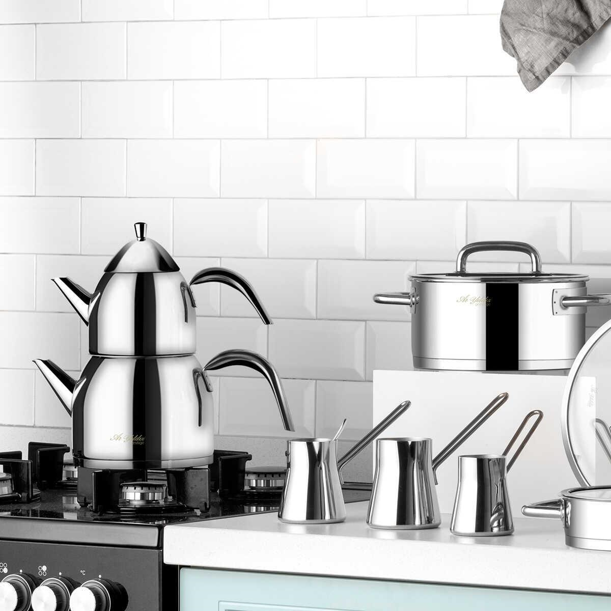 Aryıldız Studio Prestige 20 Parça Cam Kapak İdeal Çelik Çeyiz Seti 