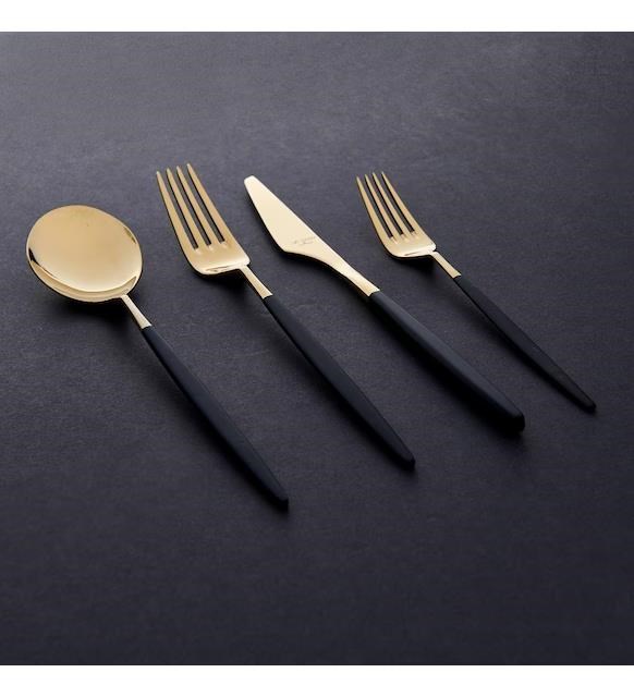 Aryıldız Studio Prestige 24 Parça Pvd Çatal Kaşık Bıçak Takımı Gold Siyah 