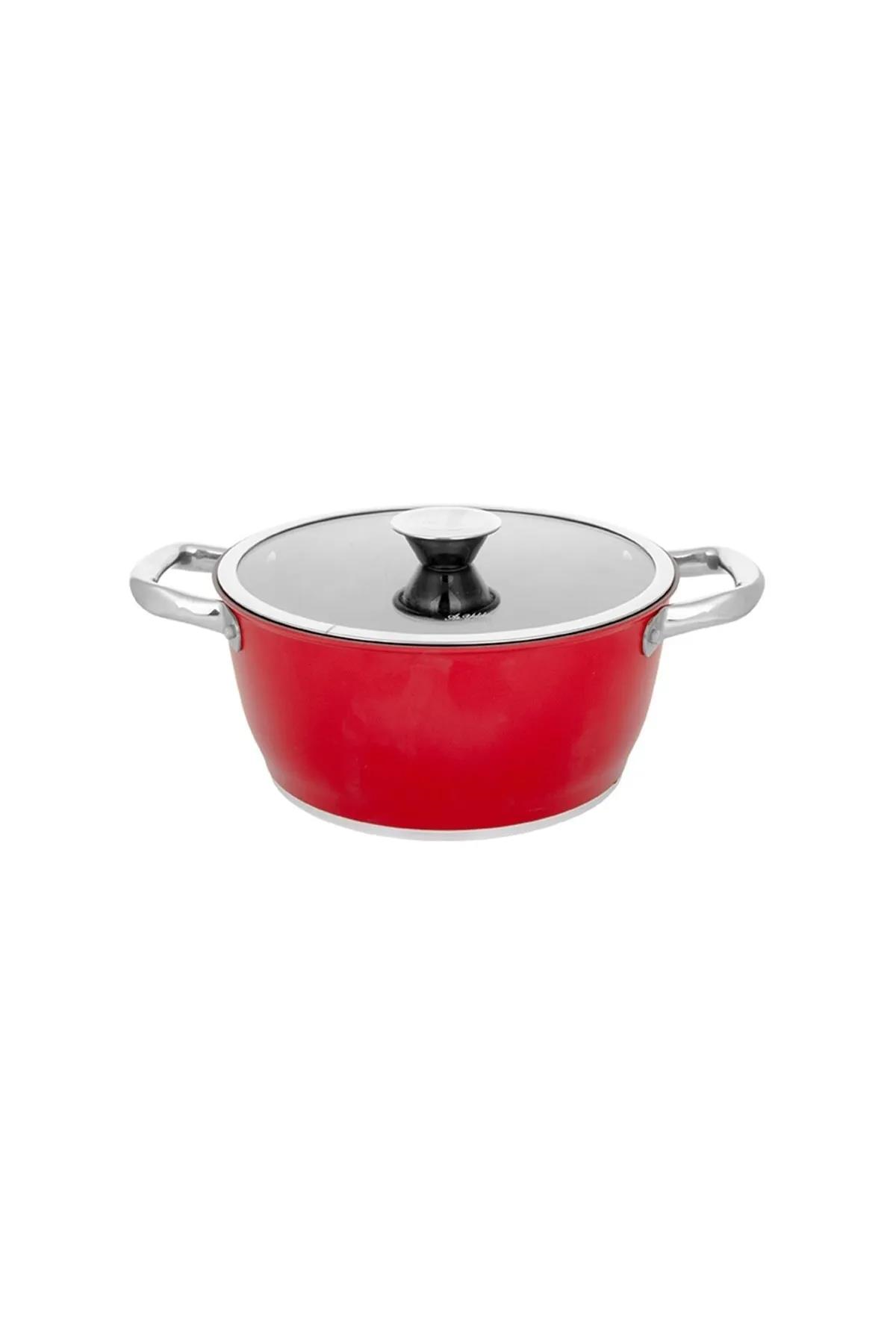 Aryıldız Trendy Induction Prestige 24 Cm Derin Tencere Kırmızı 