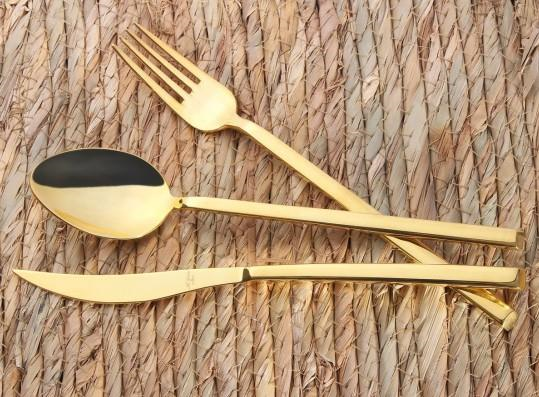 Aryıldız Vento Prestige 84 Parça Gold Pvd Çatal Kaşık Bıçak Takımı 