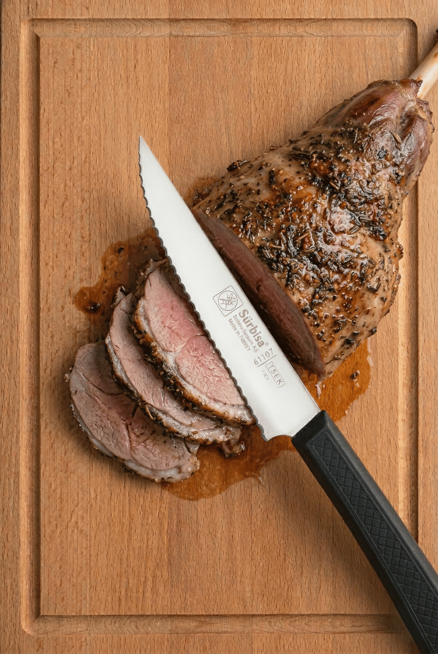 Biftek Et Steak Bıçağı Lazerli Tırtıklı Bıçak Nusret'in Et Kesme Bıçağı Sürmene Sürbisa 61107 
