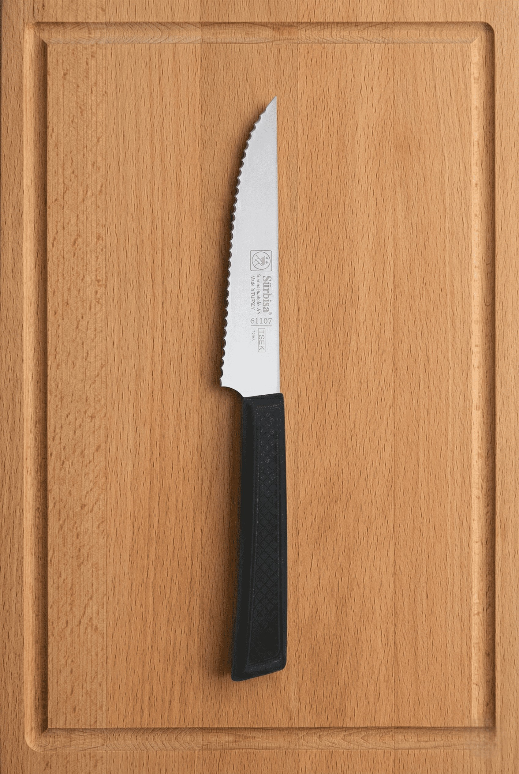 Biftek Et Steak Bıçağı Lazerli Tırtıklı Bıçak Nusret'in Et Kesme Bıçağı Sürmene Sürbisa 61107 