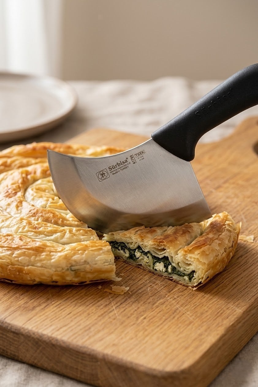Börek Pide Pizza Kesici Bıçağı Paslanmaz Çelik Profesyonel Sürmene Börek Dilimleme Bıçak Sürbisa 61709 