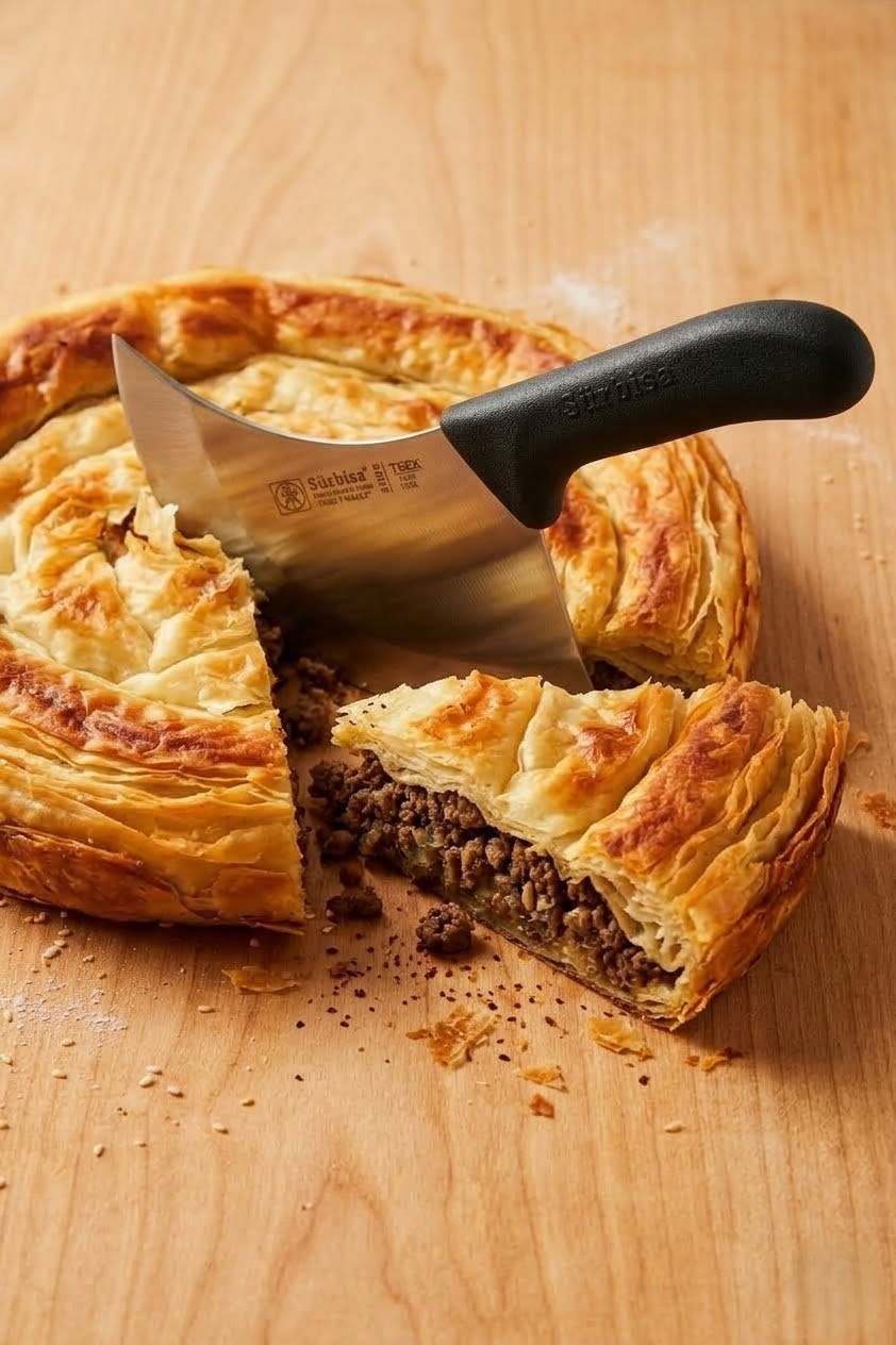 Börek Pide Pizza Kesici Bıçağı Paslanmaz Çelik Profesyonel Sürmene Börek Dilimleme Bıçak Sürbisa 61709 