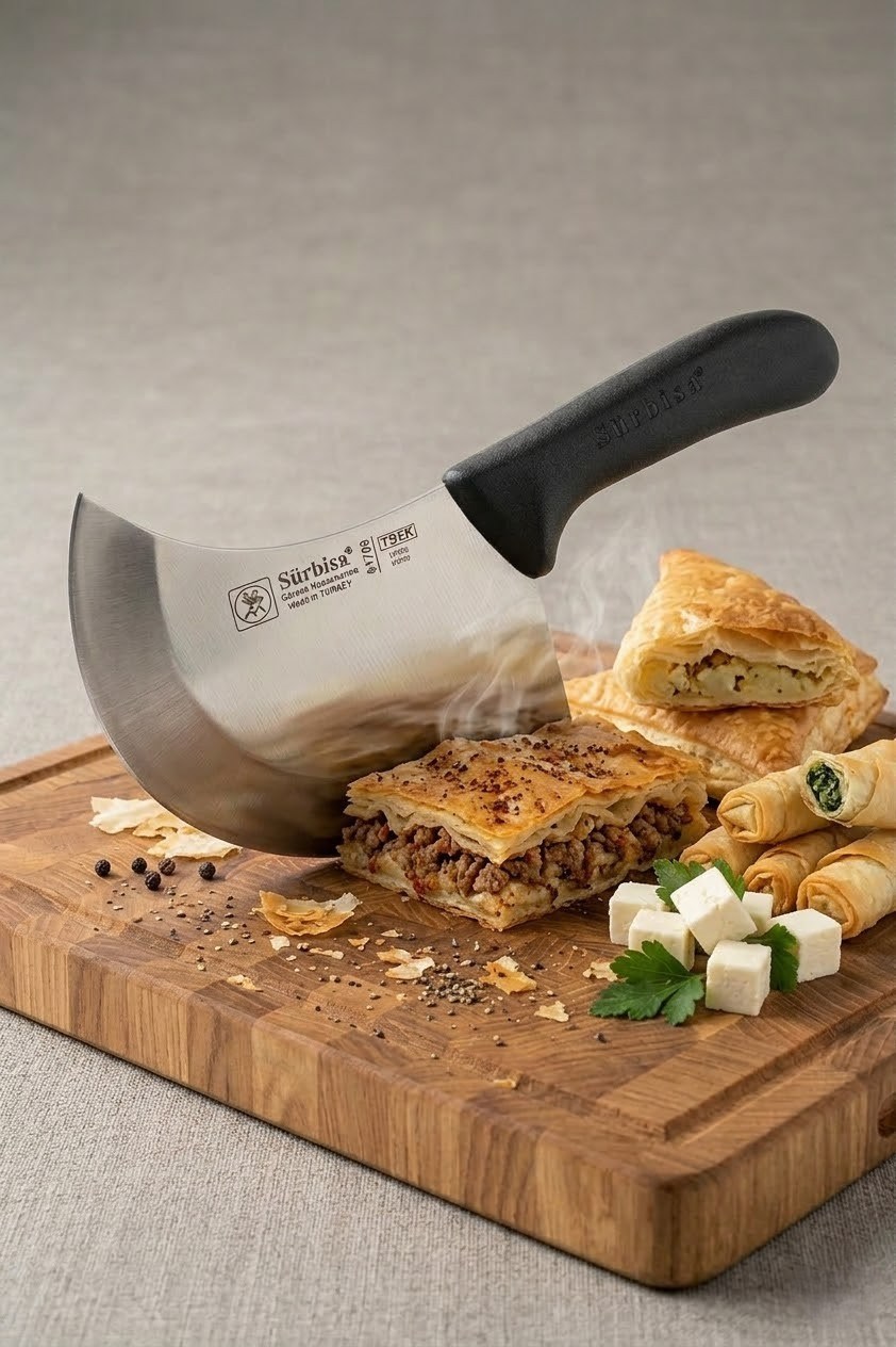 Börek Pide Pizza Kesici Bıçağı Paslanmaz Çelik Profesyonel Sürmene Börek Dilimleme Bıçak Sürbisa 61709 