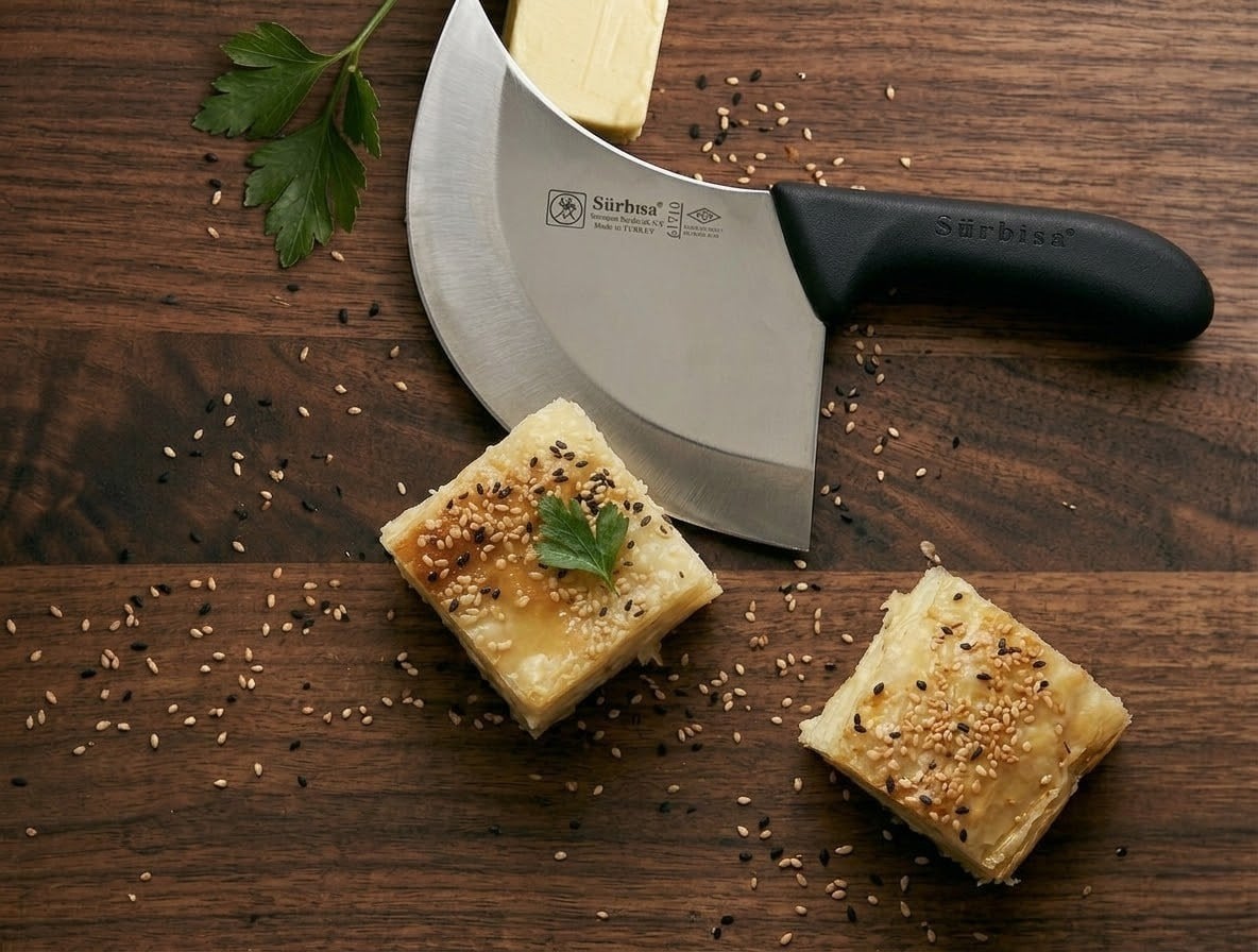 Börek Pide Pizza Kesme Bıçağı Paslanmaz Çelik Profesyonel Sürmene Börek Dilimleme Bıçağı Sürbisa 61710 
