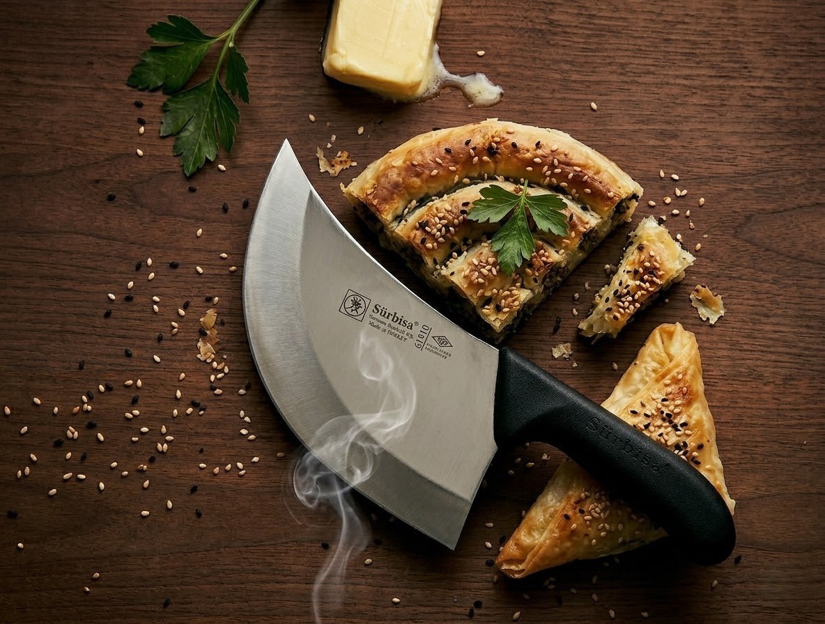 Börek Pide Pizza Kesme Bıçağı Paslanmaz Çelik Profesyonel Sürmene Börek Dilimleme Bıçağı Sürbisa 61710 