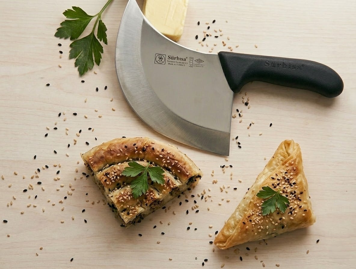 Börek Pide Pizza Kesme Bıçağı Paslanmaz Çelik Profesyonel Sürmene Börek Dilimleme Bıçağı Sürbisa 61710 