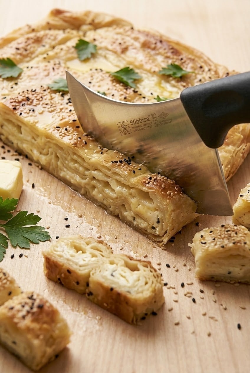Börek Pide Pizza Kesme Bıçağı Paslanmaz Çelik Profesyonel Sürmene Börek Dilimleme Bıçağı Sürbisa 61710 