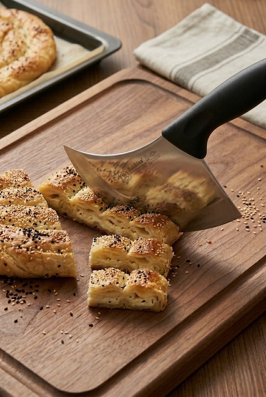 Börek Pide Pizza Kesme Bıçağı Paslanmaz Çelik Profesyonel Sürmene Börek Dilimleme Bıçağı Sürbisa 61710 