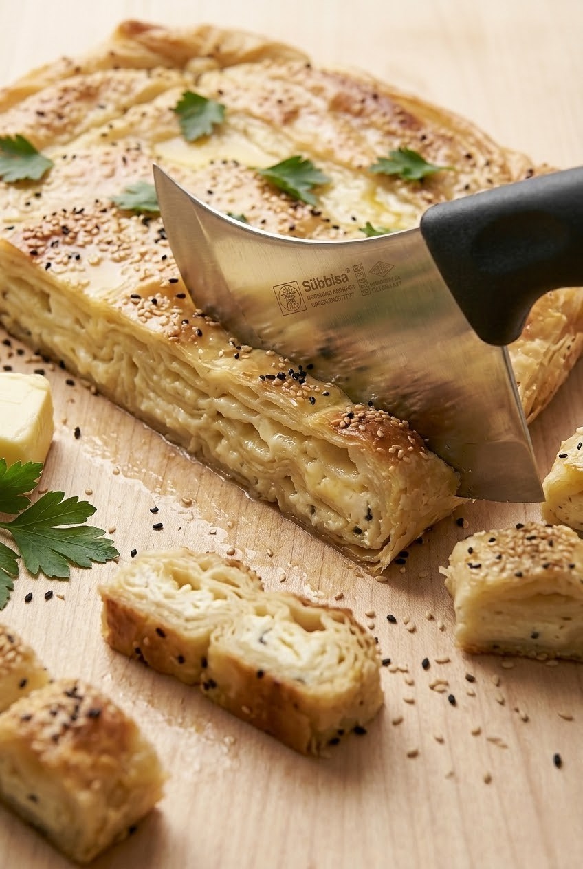 Börek Pide Pizza Kesme Bıçağı Paslanmaz Çelik Profesyonel Sürmene Börek Dilimleme Bıçağı Sürbisa 61710 
