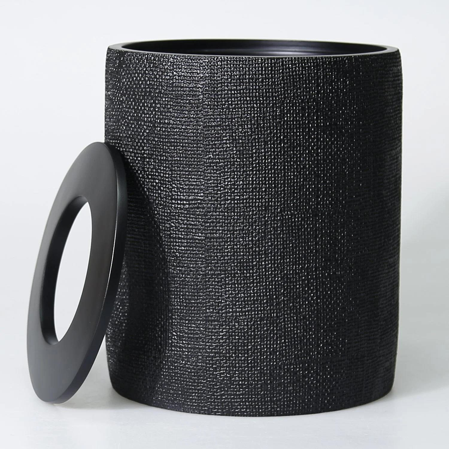 By Selim Natural 5 Parça Polyester Banyo Seti Siyah 