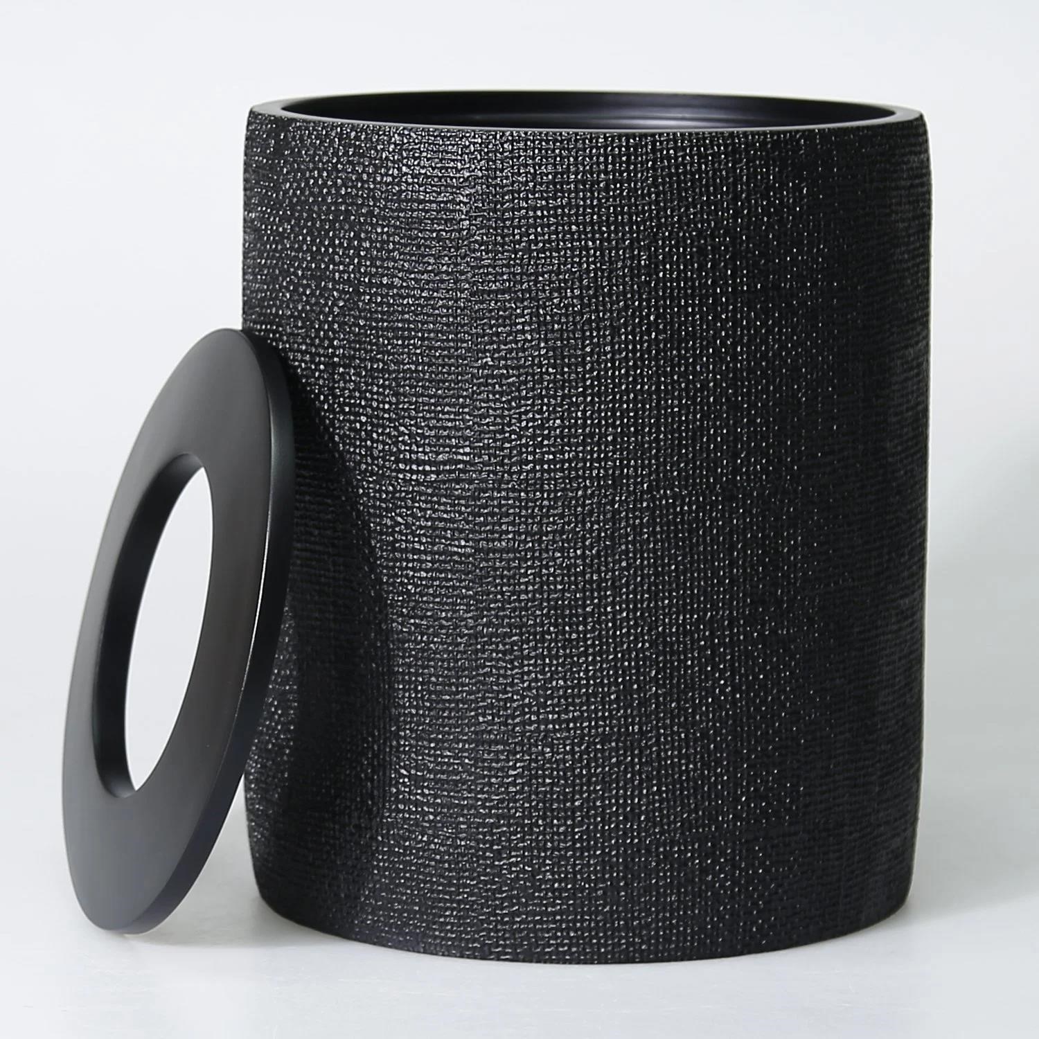 By Selim Natural 5 Parça Polyester Banyo Seti Siyah 