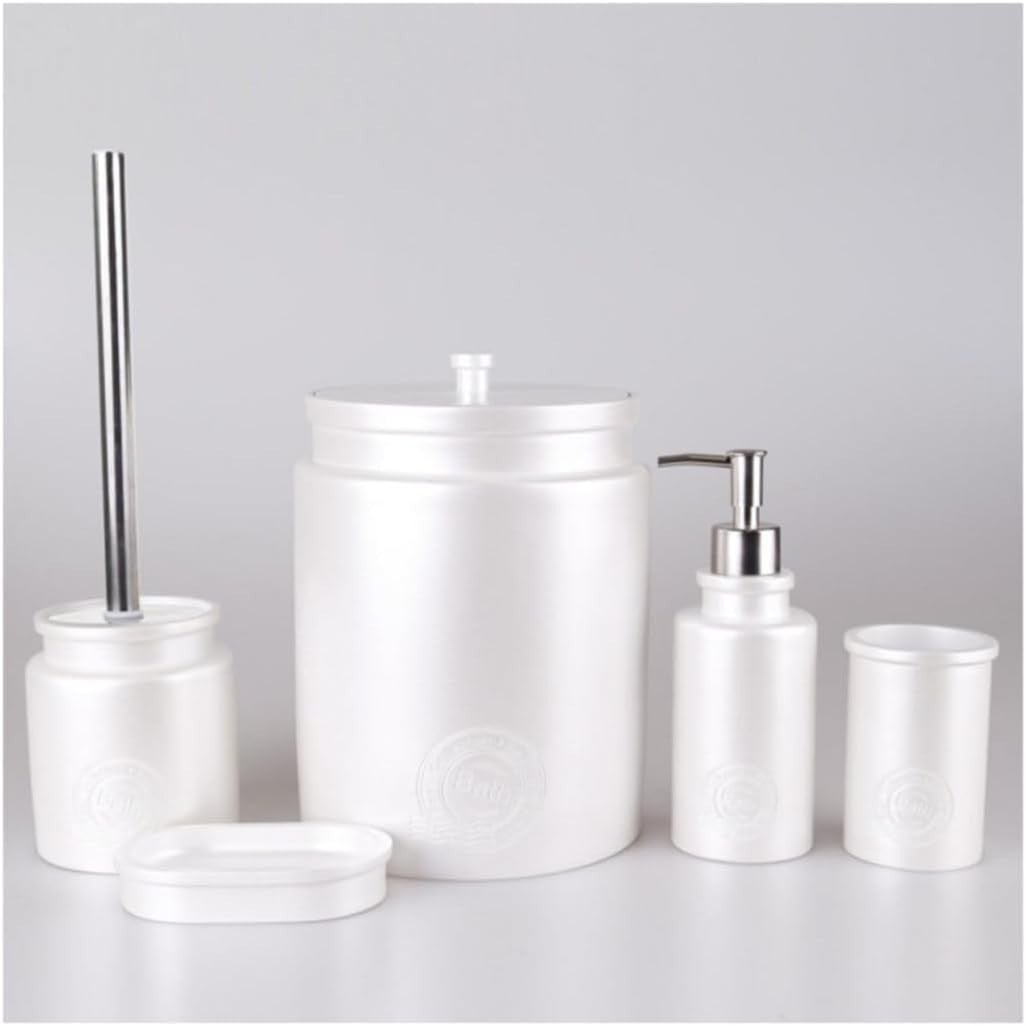 By Selim Stamp Sedef 5 Parça Polyester Banyo Seti 
