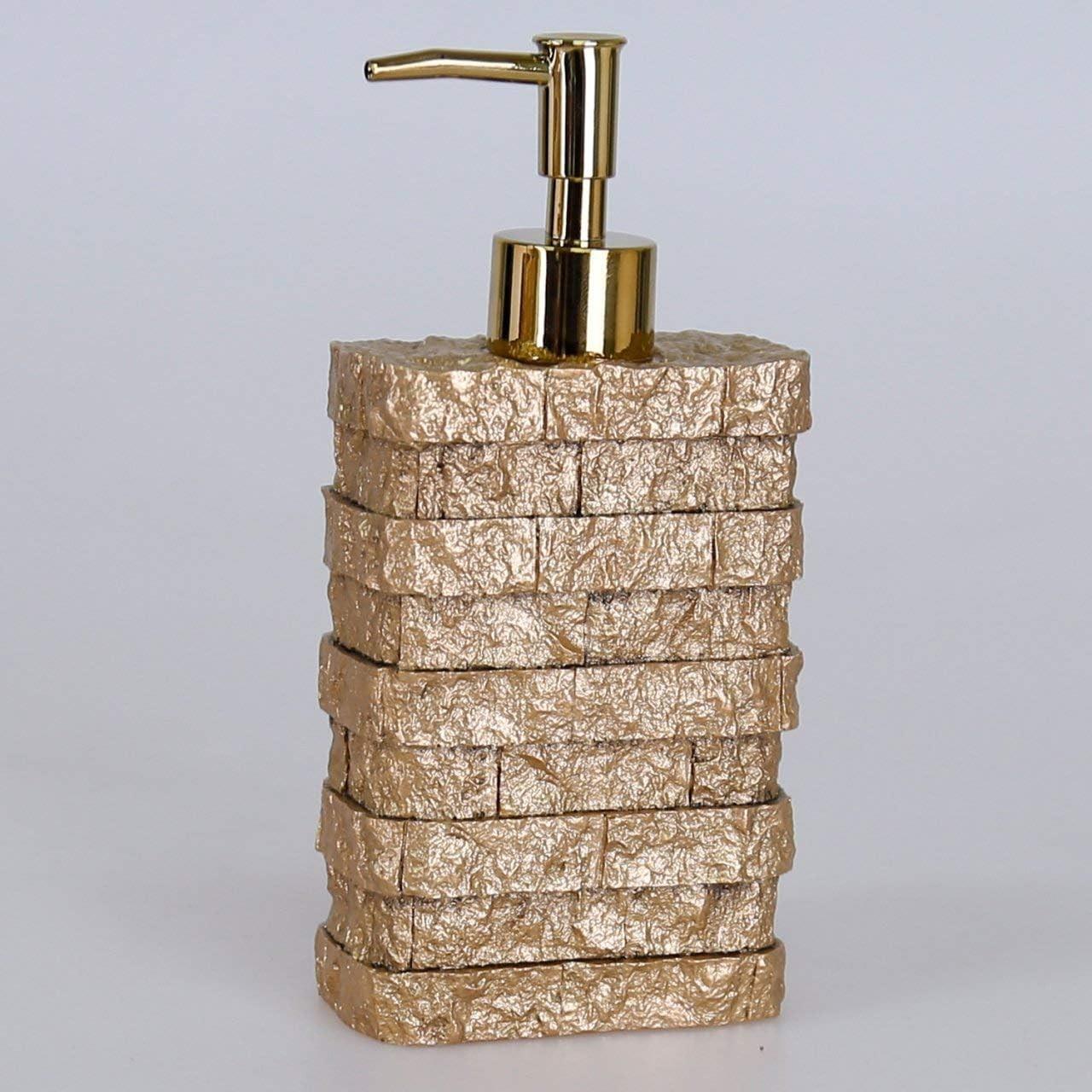By Selim Stone Altın 5 Parça Polyester Banyo Seti 