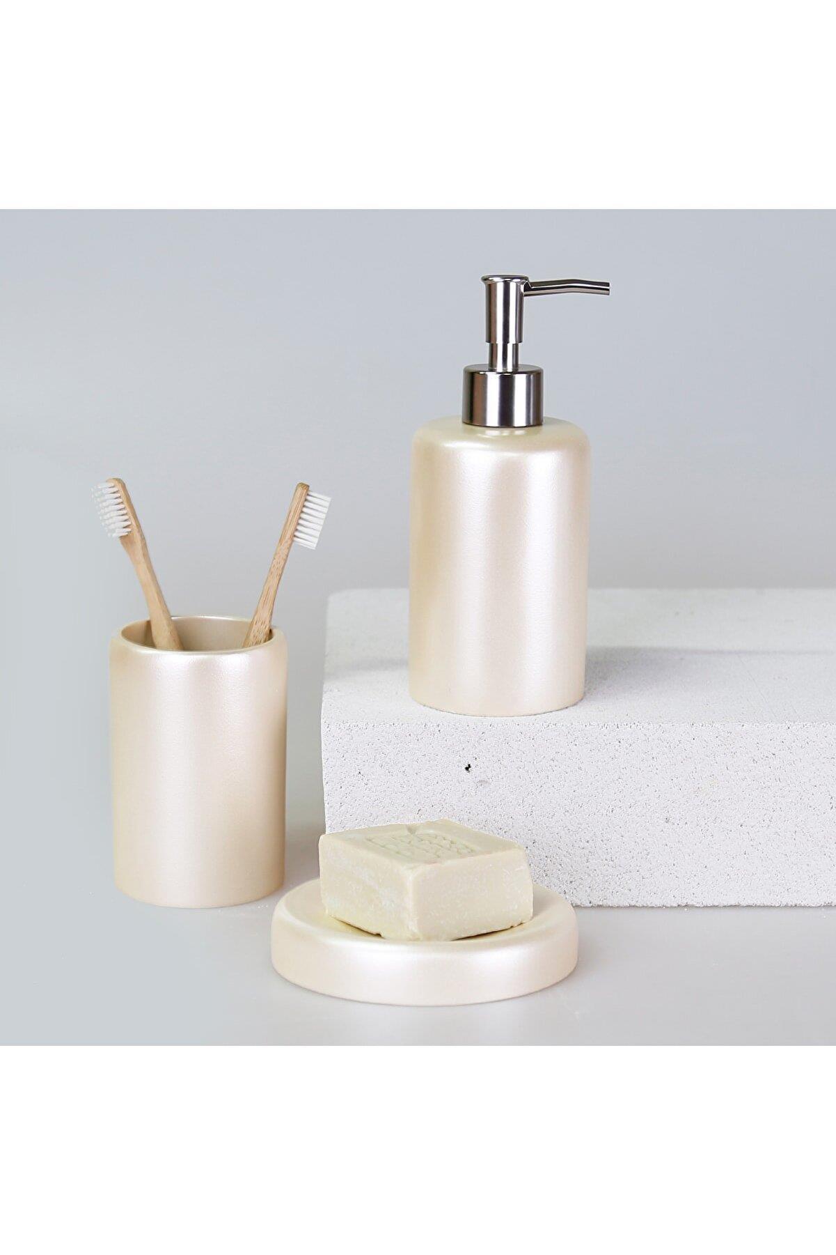 By Selim Victoria İnci 5 Parça Polyester Banyo Seti 
