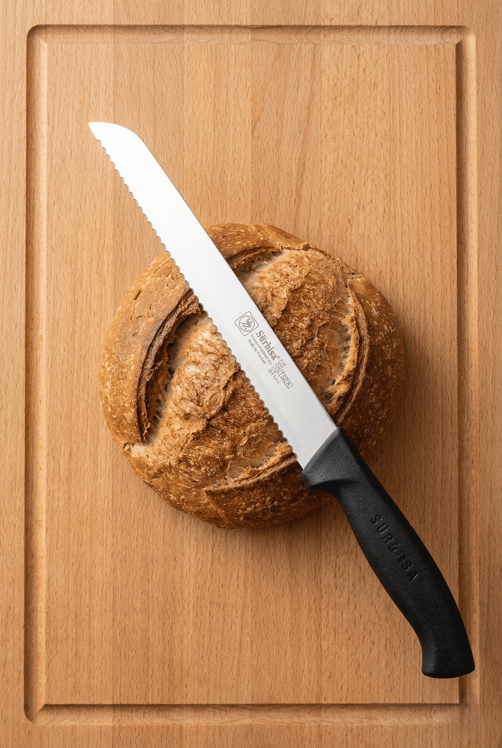 Ekmek Kesme Bıçağı Lazer Bilemeli Tırtıklı Vakfıkebir Ekmeği Dilimleme Bıçak 39 Cm Sürmene Sürbisa 61201 