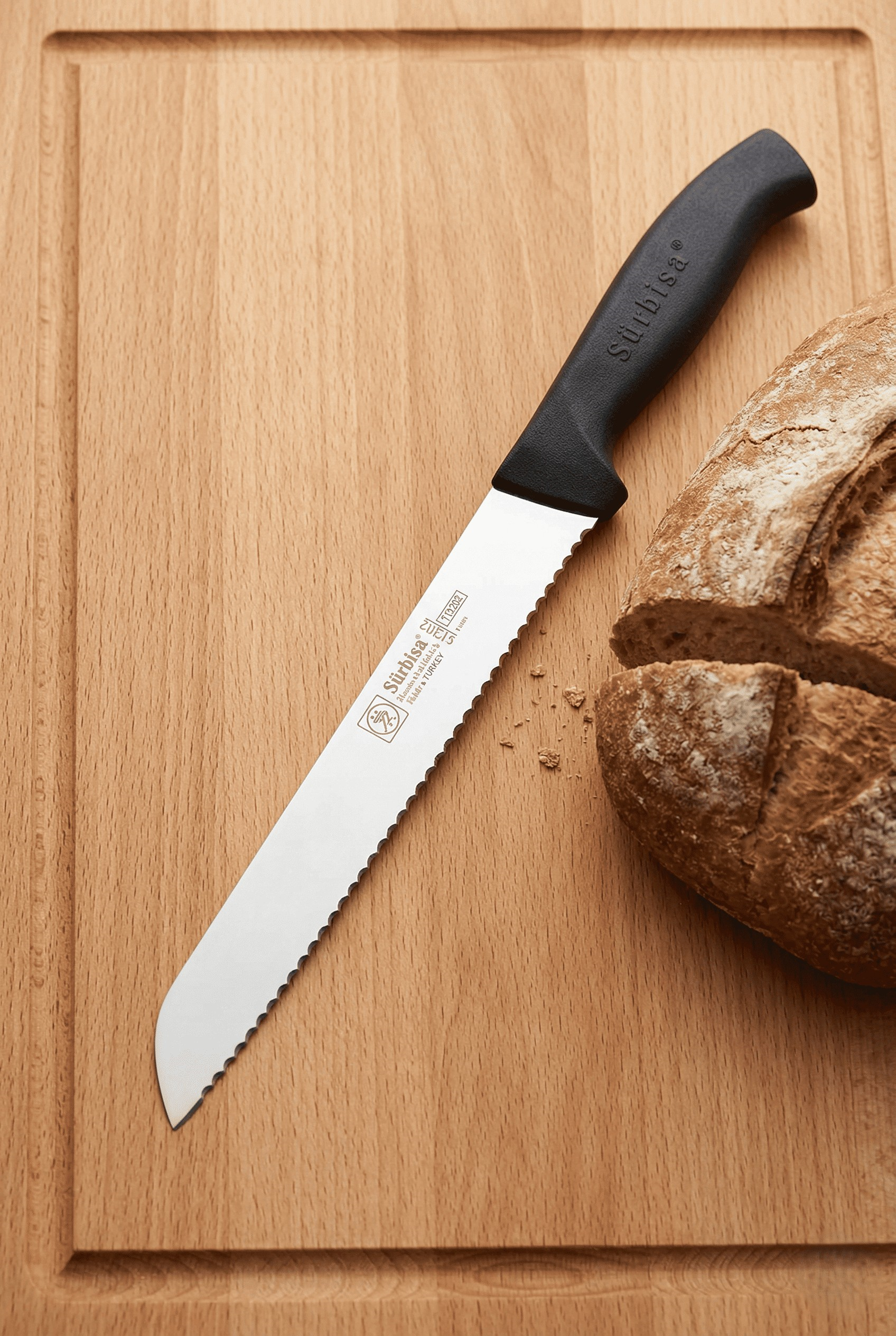 Ekmek Kesme Bıçağı Lazer Bilemeli Tırtıklı Vakfıkebir Ekmeği Dilimleme Bıçak Sürmene Sürbisa 61202 