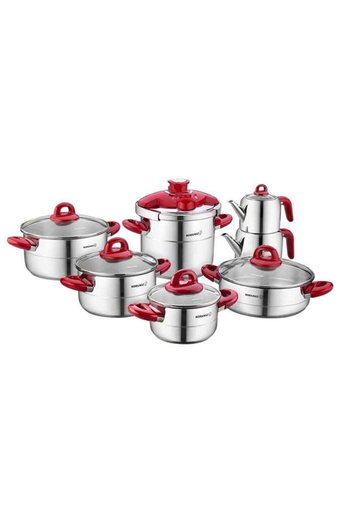Korkmaz A1708-2 Hera Kırmızı 14 Parça Hiper Set 