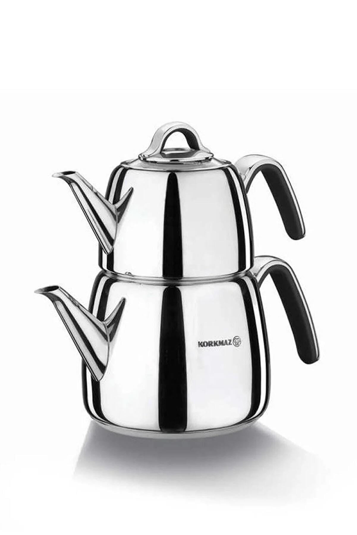 Korkmaz A197 Vertex Siyah Çaydanlık Takımı 