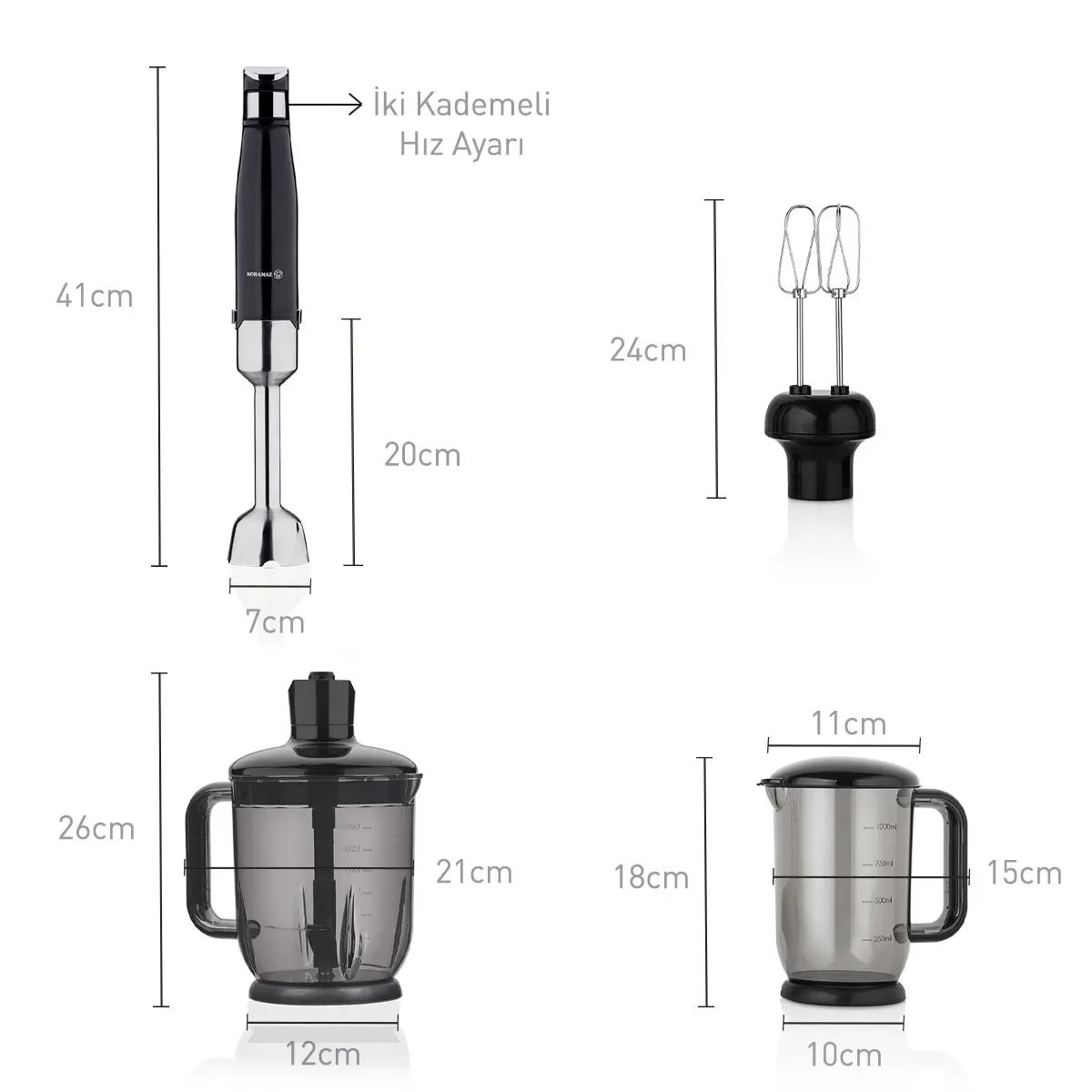 Korkmaz A449 Performix Mega Blender Seti Siyah 
