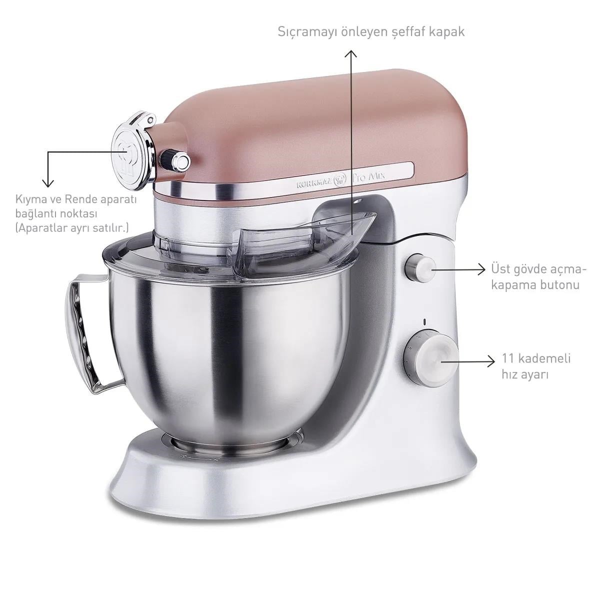 Korkmaz A470 Pro Mix Rosegold/Satin Stand Mikser 