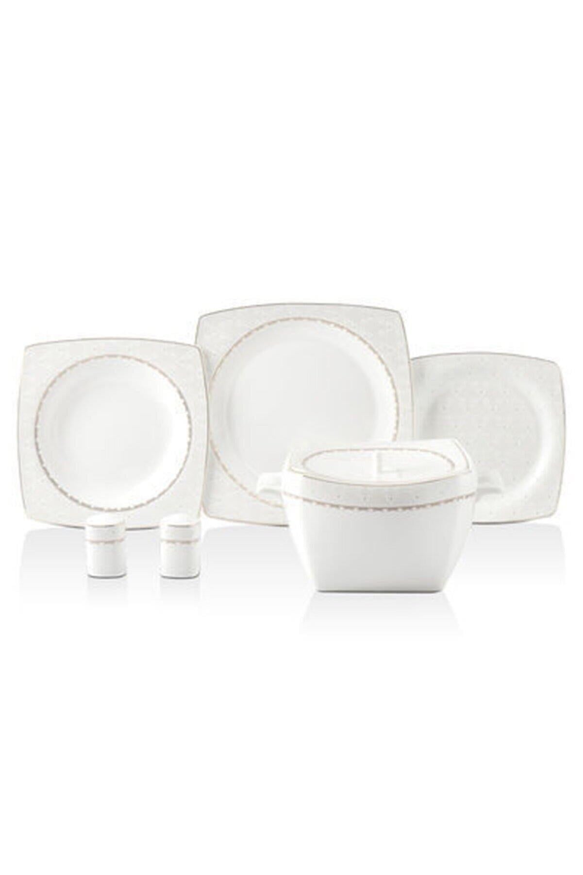 Korkmaz A8447 Bone Selection 60 Parça Kare Yemek Takımı 