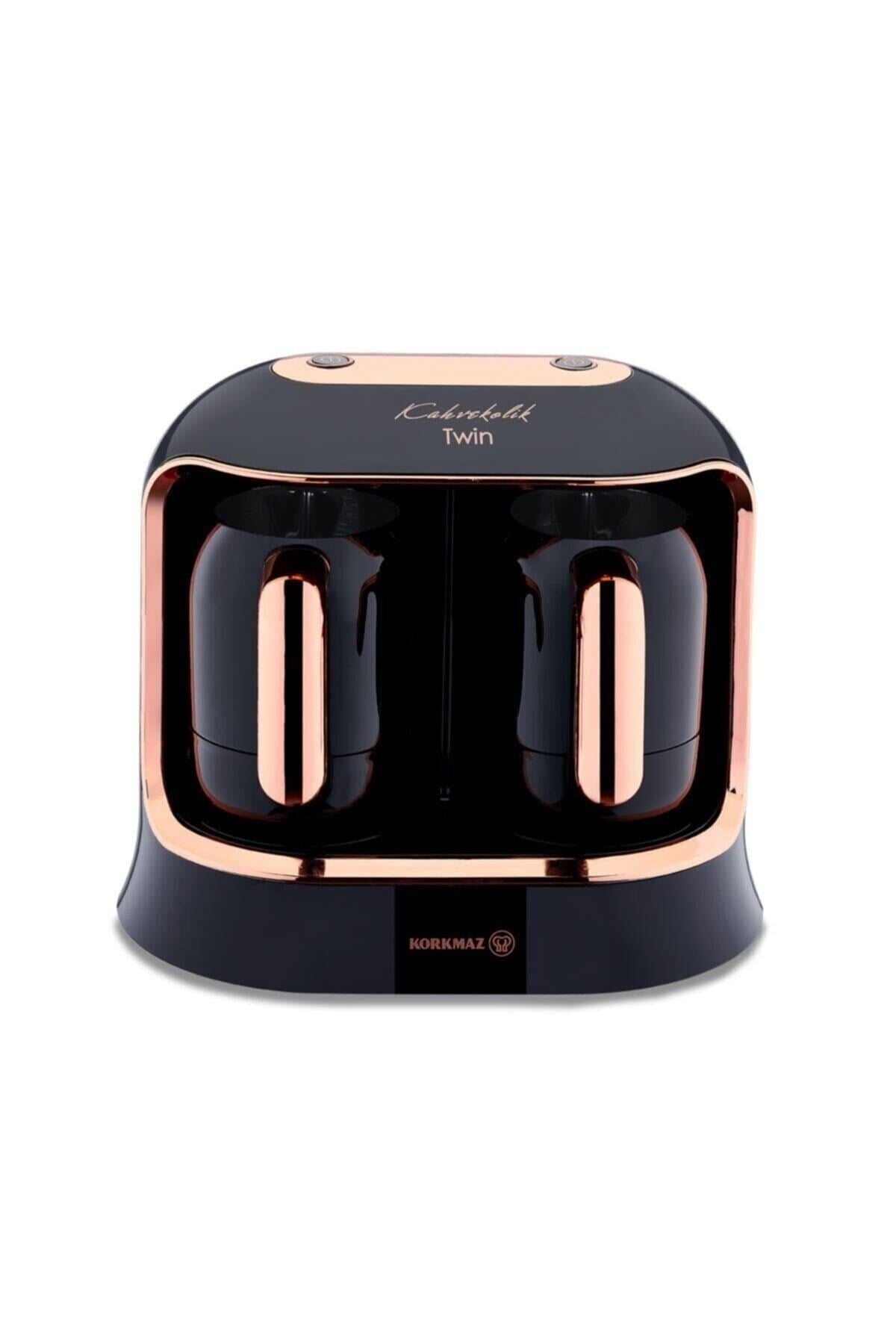Korkmaz A861-04 Kahvekolik Deluxe Twin Siyah/Rosagold Kahve Makinesi 