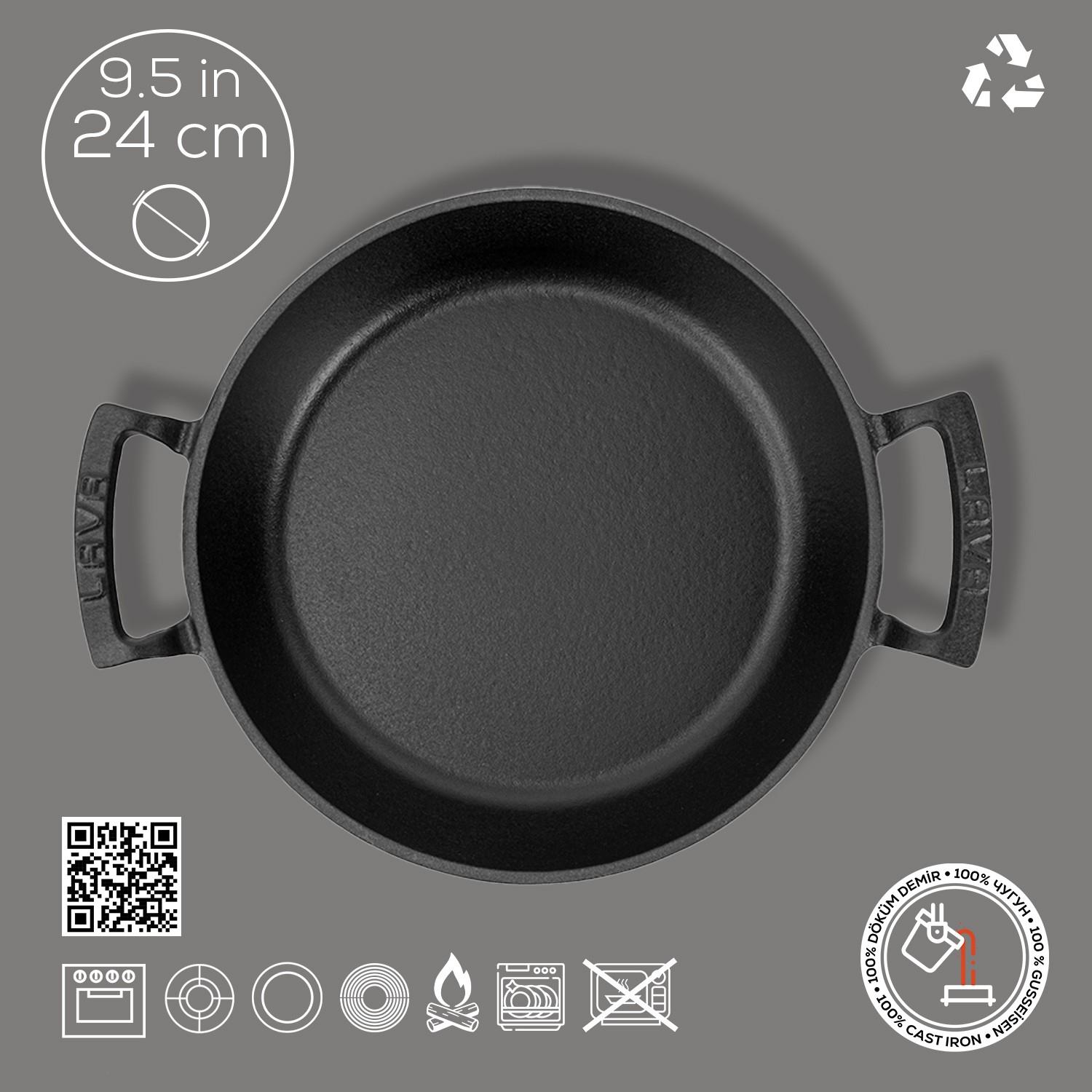 Lava Demir Döküm Yumurta Sahanı 24 Cm Siyah LV ECO Y TV 24 SHN 