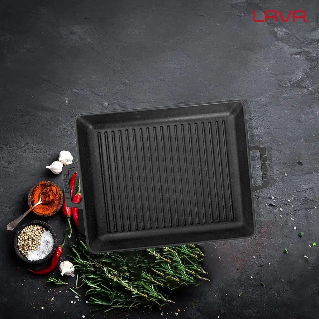 Lava Izgara Grill Demir Döküm Tava 26x32 Metal Kulplu LV ECO GT 2632 T3 
