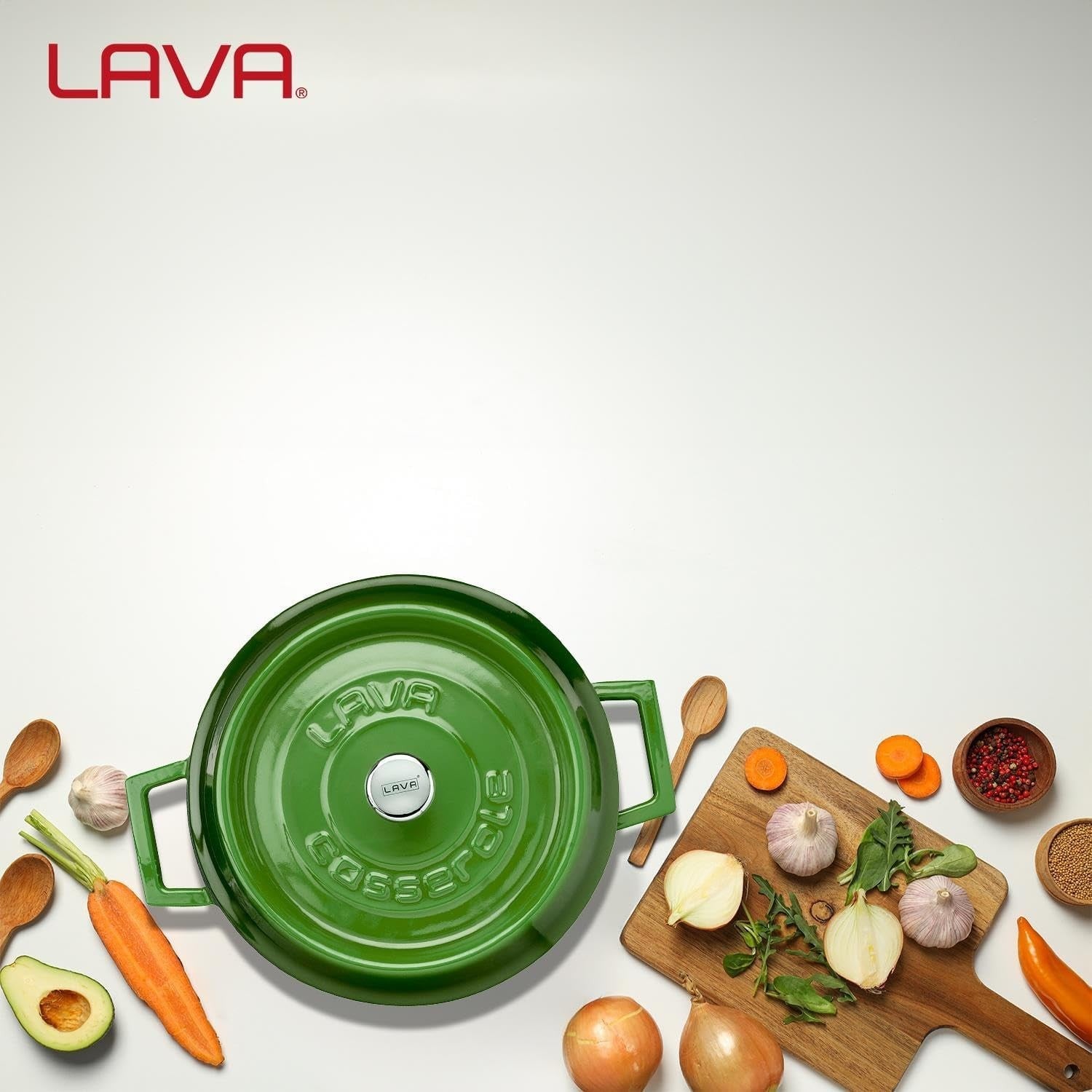 Lava Trendy Demir Döküm Derin Tencere 24 Cm Yeşil LVYTC24K2G 