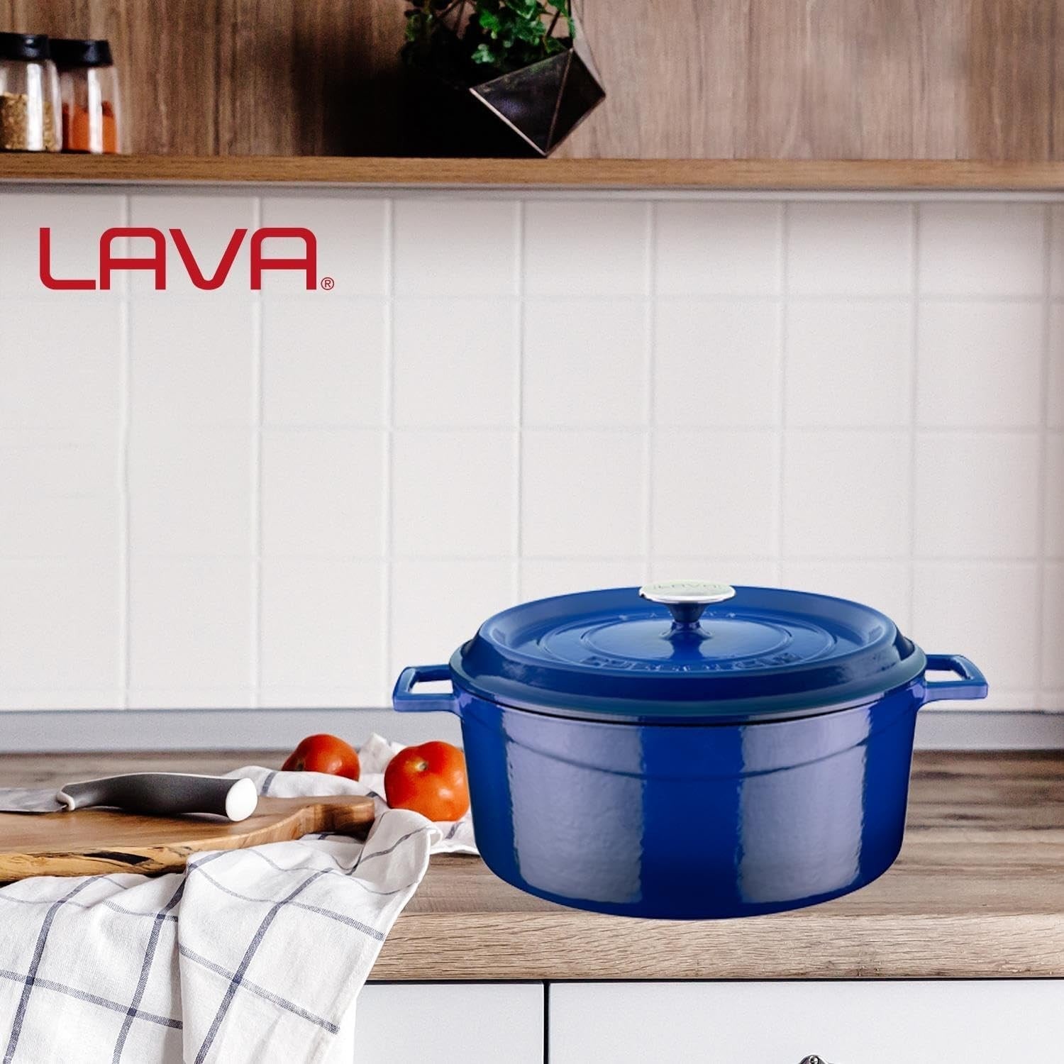 Lava Trendy Demir Döküm Derin Tencere 28 Cm Mavi 