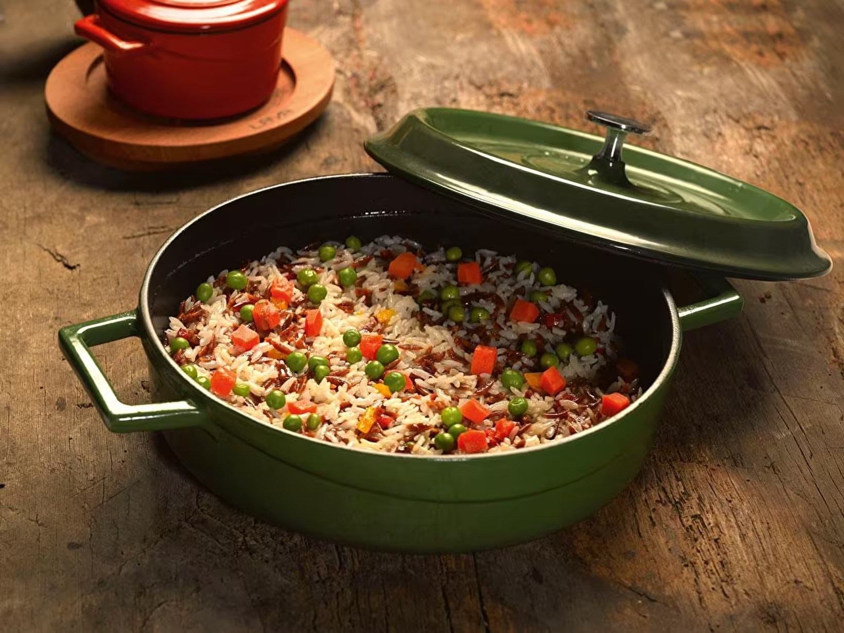 Lava Trendy Demir Döküm Pilav Basık Yayvan Tencere 24 Cm Yeşil LV YST24K2G 