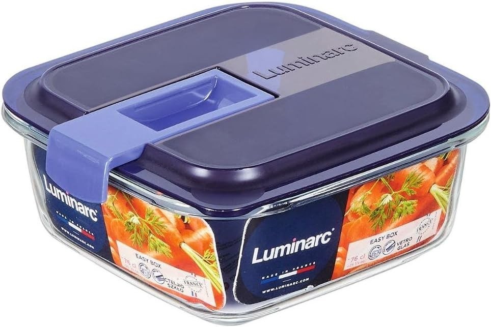 Luminarc Temp Easy Box Kare Vakumlu Saklama Kabı 76 CC Mavi Kapak 003P7422 