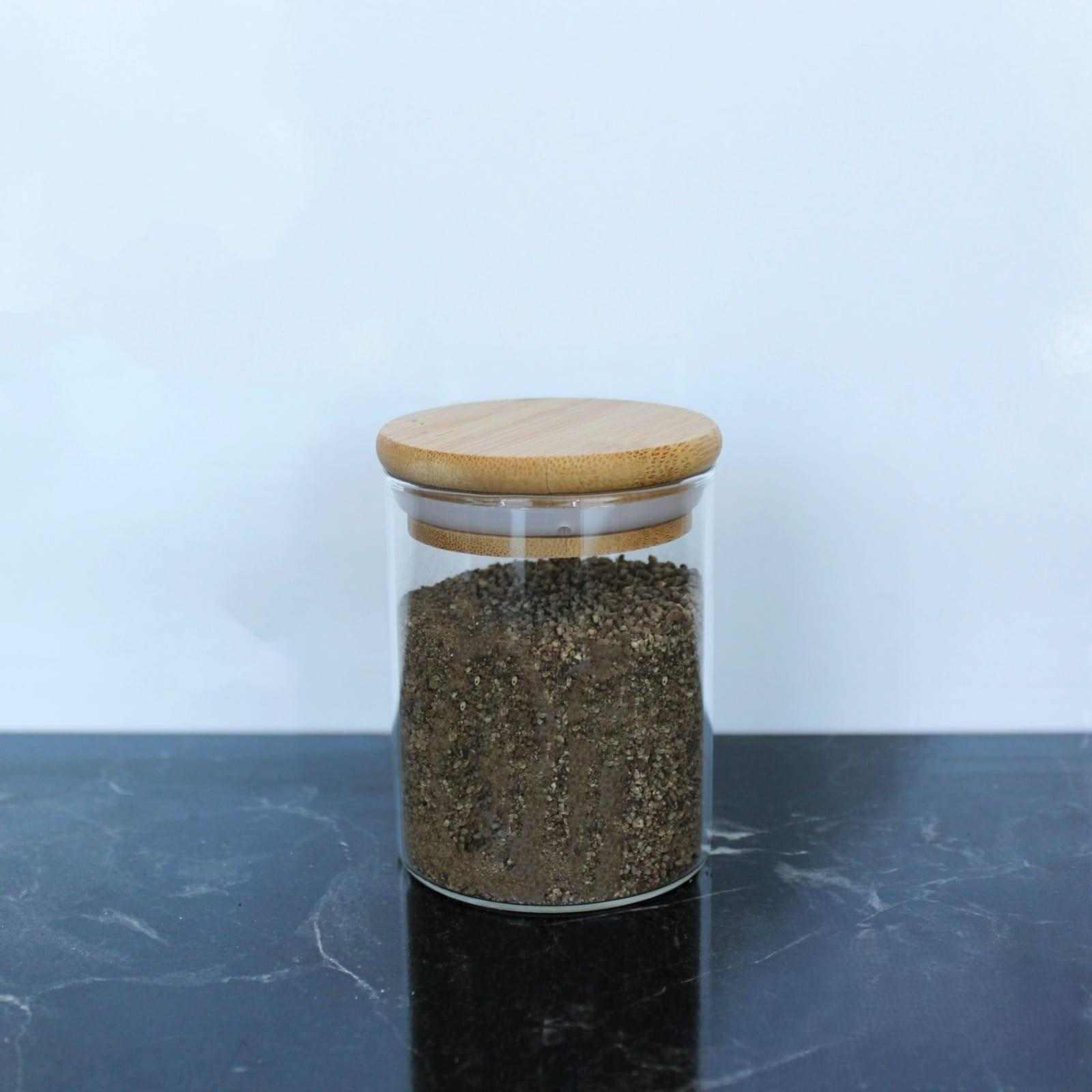 Mien 250 ML Bambu kapaklı Cam Kavanoz Mien-6508 