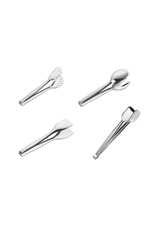 Nehir 4'lü Çelik Maşa Seti Pasta+ızgara+servis+makarna Maşa Çelik