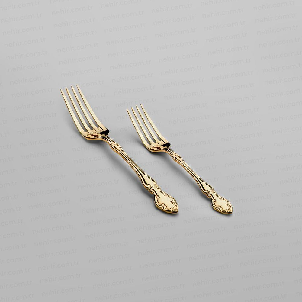 Nehir Adriana Titanium Altın 89 Parça Gold Çatal Kaşık Bıçak Takımı 