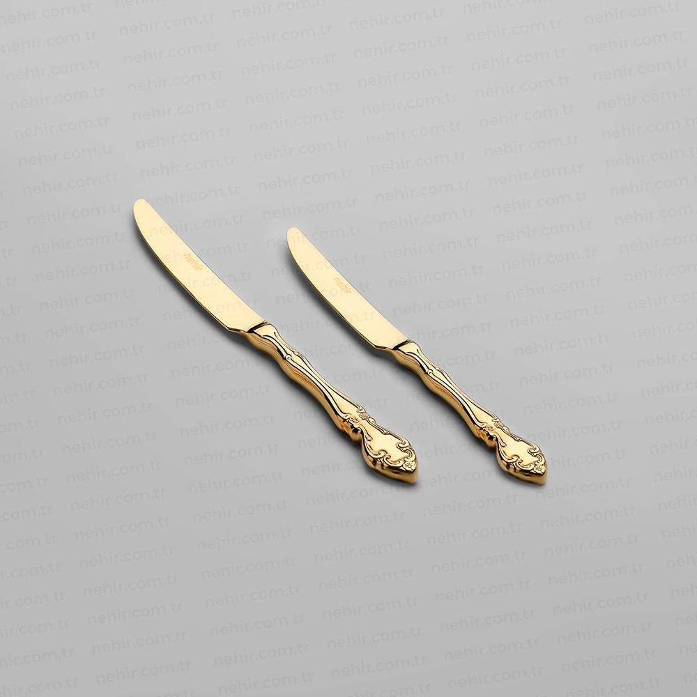 Nehir Adriana Titanium Altın 89 Parça Gold Çatal Kaşık Bıçak Takımı 
