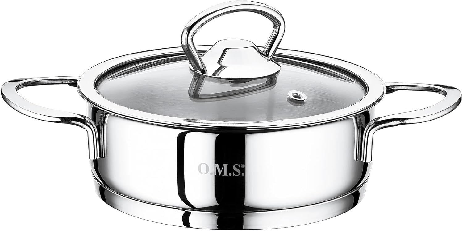 Oms 2008 Mini Basık Çelik Tencere 16x5 Cm 1 Litre 