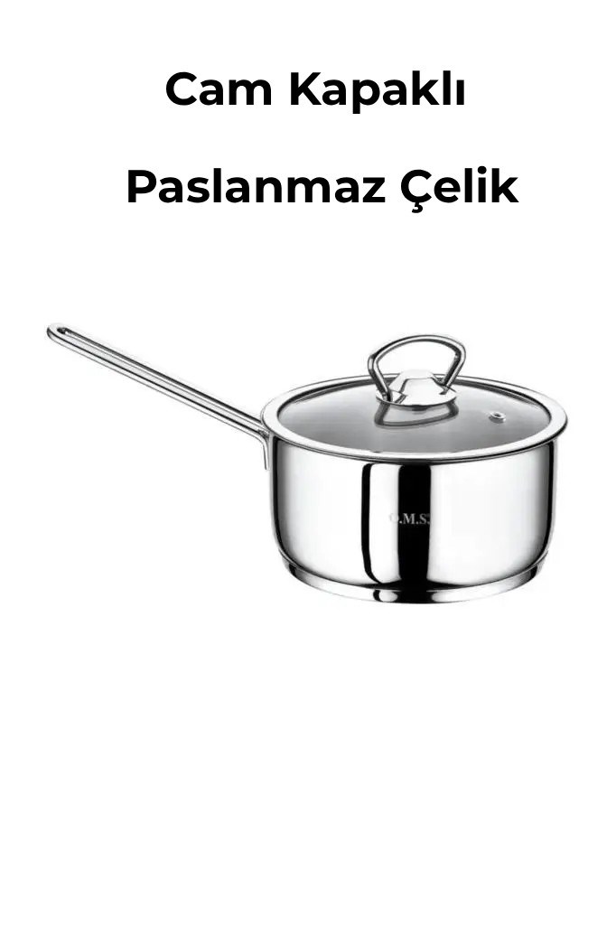 Oms 2008-T Mini Basık Tek Kulp Sos Tencere 14x5 Cm 0,70 Litre 