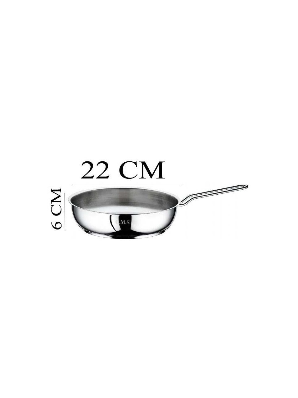 Oms 2038 22x6 Cm Kapaksız Çelik Tava 