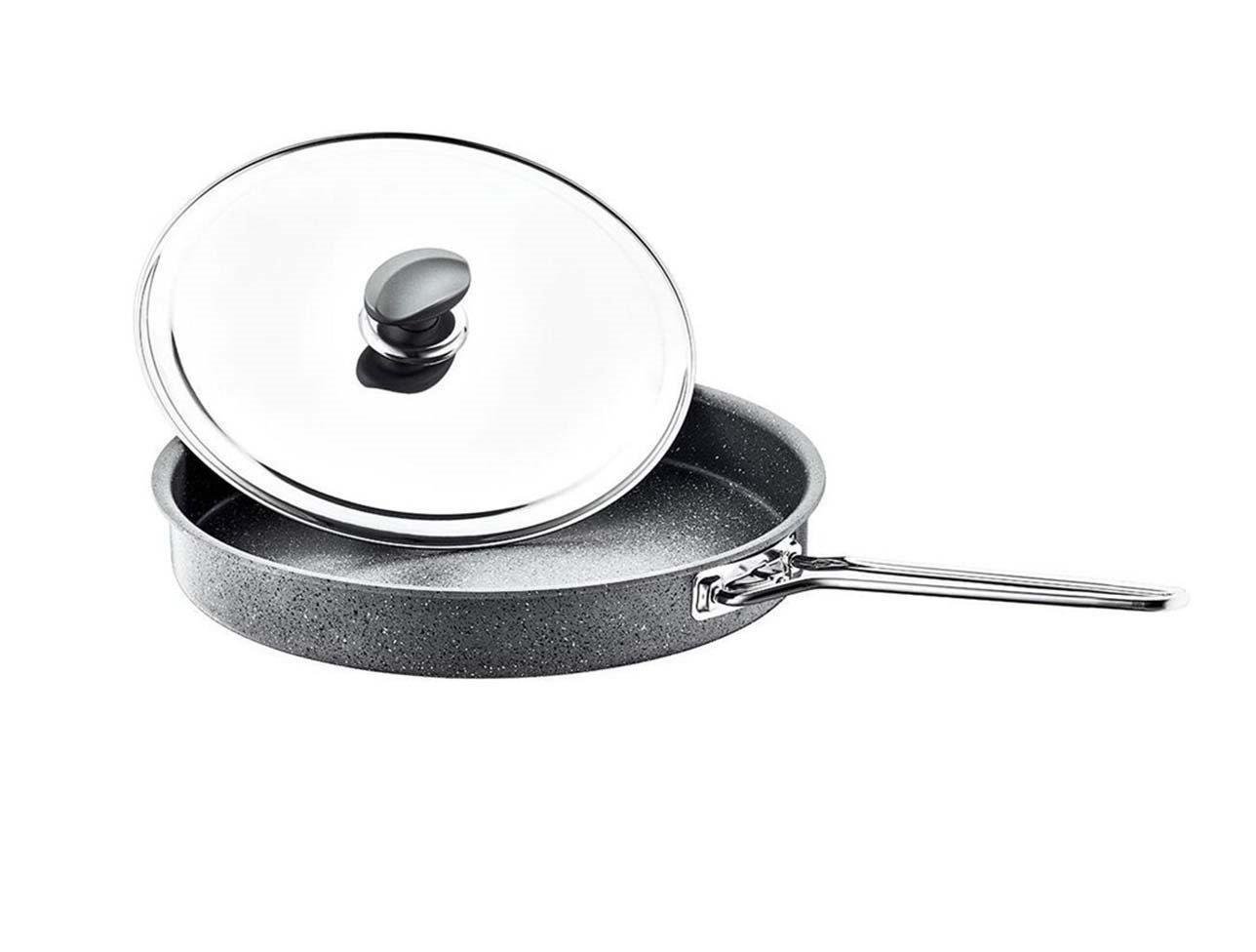 OMS Granit Hamsi Tava Gri Metal Kapak Çelik Sap 32x4 Cm 3222 