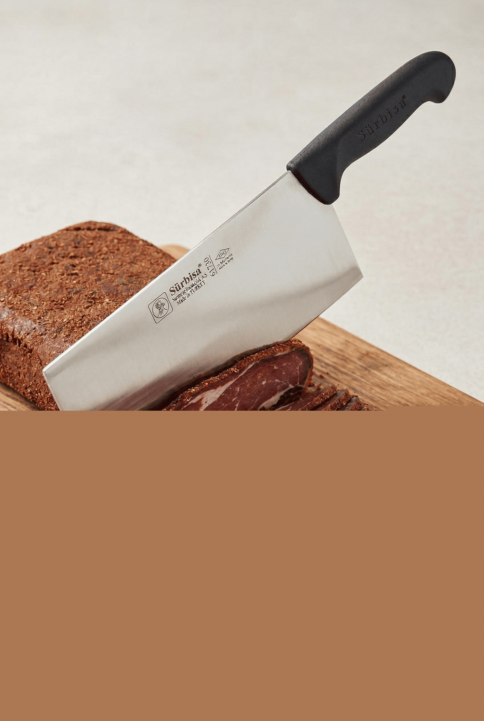 Pastırma Satırı Bıçağı Sürmene Paslanmaz Çelik Satır Bıçak Pastırma Kesme Bıçağı 39 Cm Sürbisa 61730 