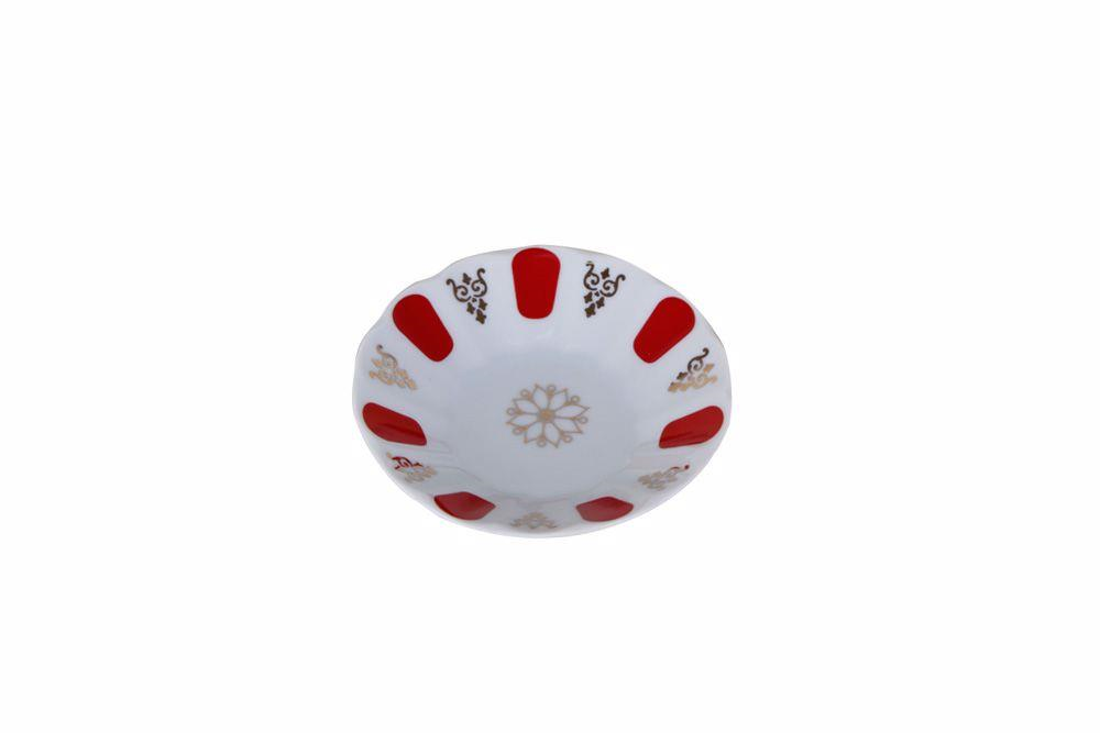 Porland Kahveci Kırmızı Yaldız Porselen Çay Tabağı 11 Cm 