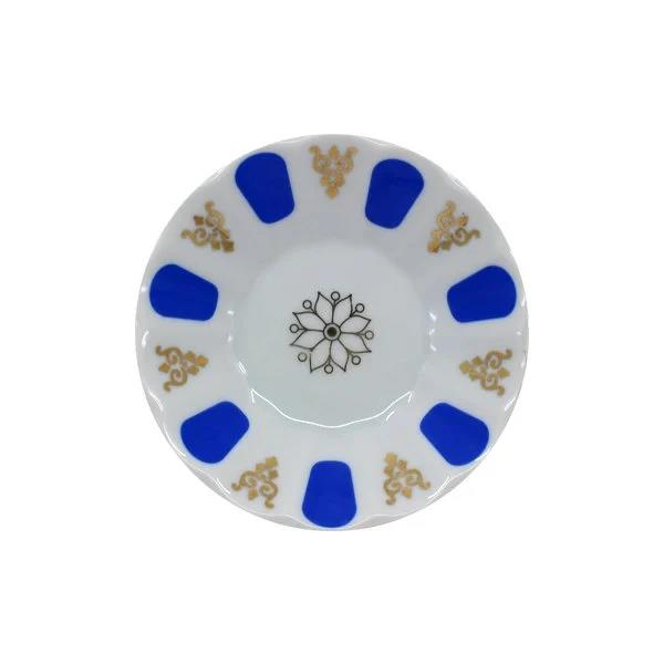 Porland Mavi Yaldız Kahveci Porselen Çay Tabağı 11 Cm 
