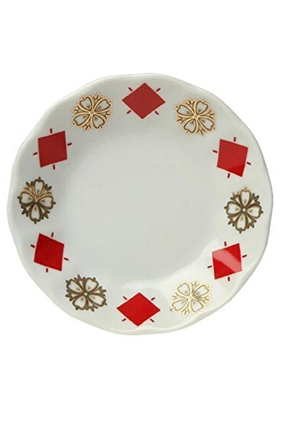 Porland Yonca Kırmızı Porselen Çay Tabağı 11 Cm 