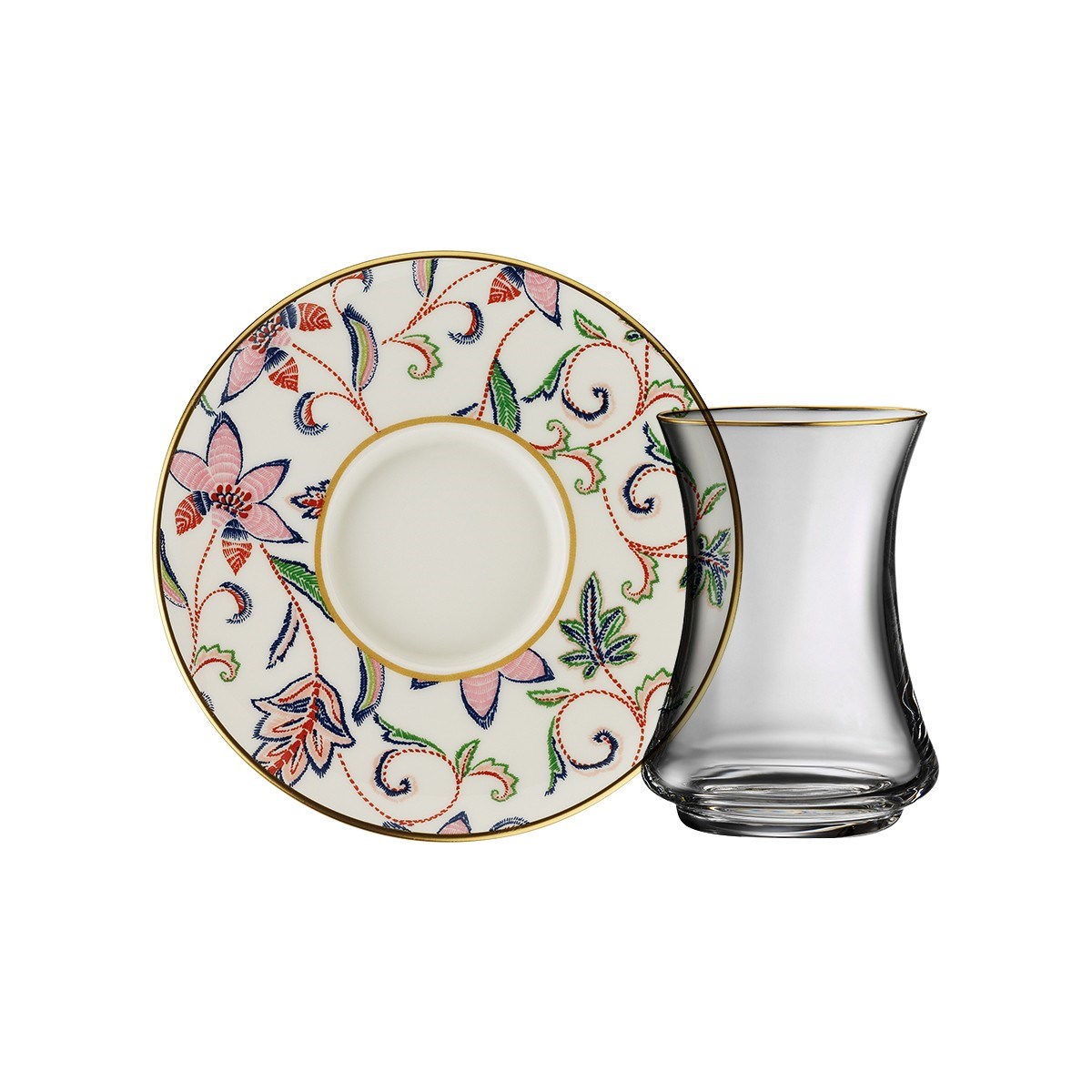 Sandro Moreno 1453 Desen Yağmuru Gold 12 Parça 6 Kişilik Çay Seti 110 Ml Ar211629 