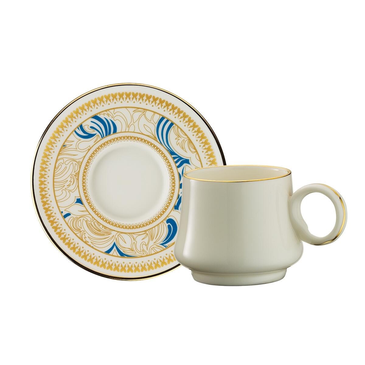 Sandro Moreno 1453 Şal Yüzük Gold 12 Parça 6 Kişilik Kahve Fincan Takım 90 Ml Ar211728 
